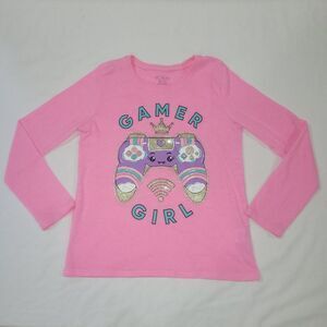 The Children Place Size M 7/8 Pink Gamer Girl Long Sleeve Tee